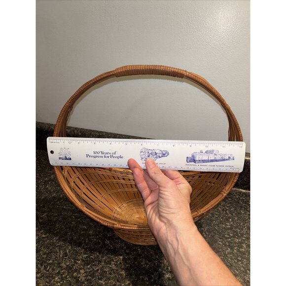 Fine Antique Fine Asian Basket Large Chinese Japanese Ikebana Woven Intricate - Picture 7 of 8